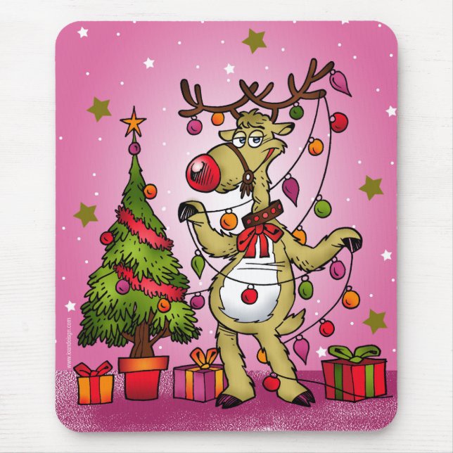 CRAZY REINDEER MOUSE MAT (Front)