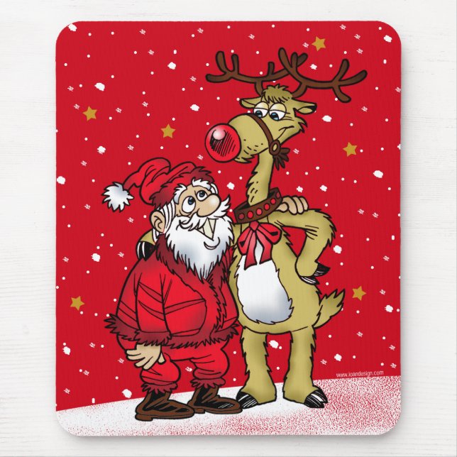 CRAZY REINDEER MOUSE MAT (Front)