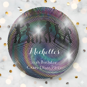 Crazy retro psychedelic disco birthday paper plate
