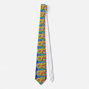 Crazy Retro Tuxedo, Siamese Cat Daisies Tie