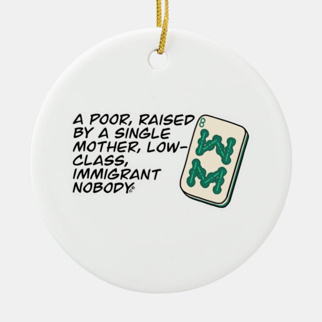 Crazy Rich Asians Mahjong scene quote Classic Ceramic Tree Decoration (Front)