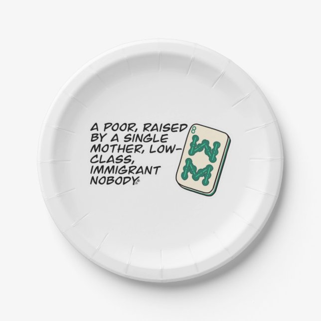 Crazy Rich Asians Mahjong scene quote Classic Paper Plate (Front)