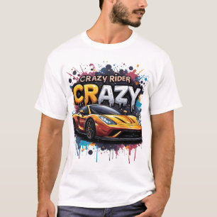 Crazy Rider: Vibrant Graffiti Art T-Shirt