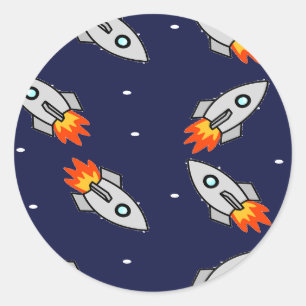 Crazy rockets classic round sticker
