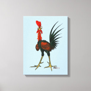 Crazy Rooster Canvas Print