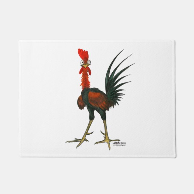 Crazy Rooster Doormat (Front)