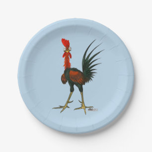 Crazy Rooster Paper Plate