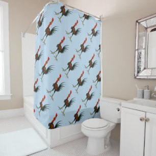 Crazy Rooster Shower Curtain