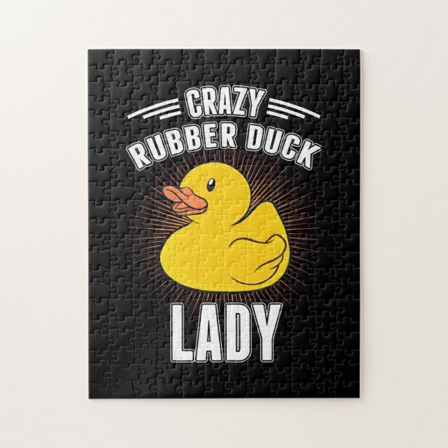 Crazy Rubber Duck Girl Jigsaw Puzzle (Vertical)