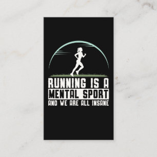 Crazy Running Wife Triathlon Girl Humour Business Card