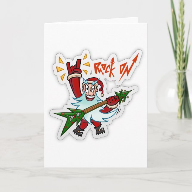 Crazy Santa "Rock On" Card (Front)