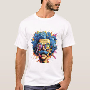 Crazy Scientist Colourful Abstract Genius Art T-Shirt