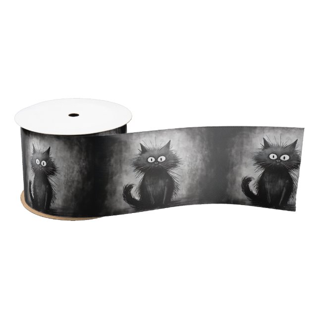 Crazy Scruffy Alley Cat Satin Ribbon (Spool)