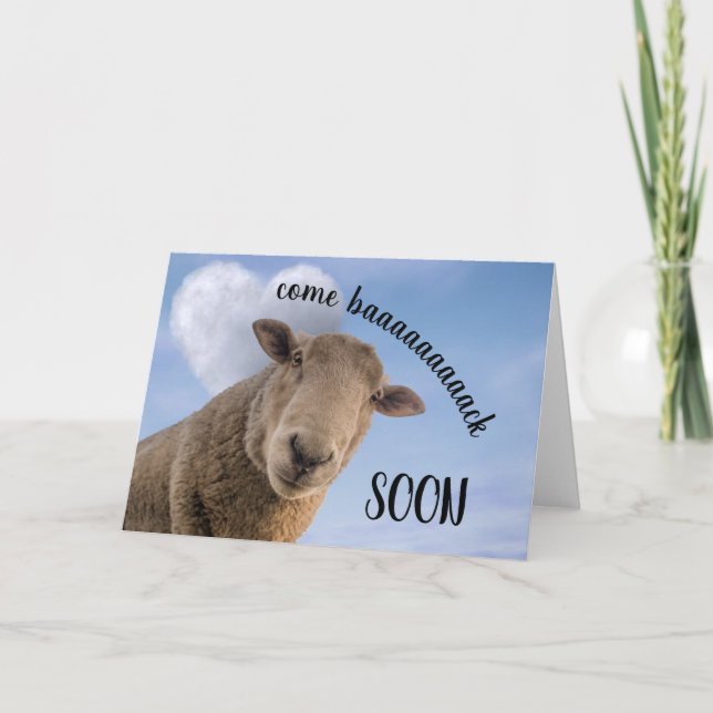 Crazy Sheep Come Back Soon Card (Front)
