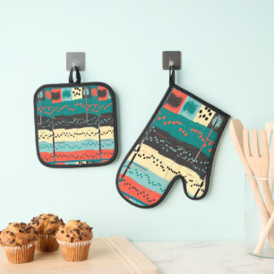 Crazy Sheet Music by Shirley Taylor Oven Mitt & Pot Holder Set