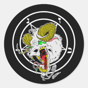 Crazy Sigil of Baphomet Classic Round Sticker