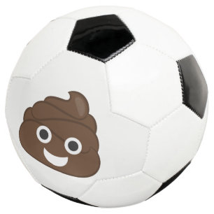 Crazy Silly Brown Poop Emoji Football