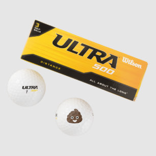 Crazy Silly Brown Poop Emoji Golf Balls