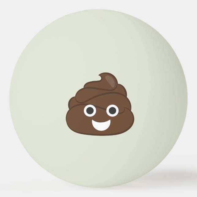 Crazy Silly Brown Poop Emoji Ping Pong Ball (Front)