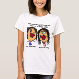 Crazy Sister Cartoon T-Shirt