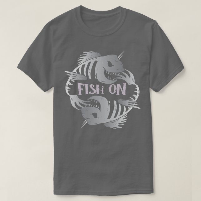 Crazy Skeleton Fish On Graphic  T-Shirt (Design Front)