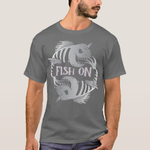 Crazy Skeleton Fish On Graphic T-Shirt