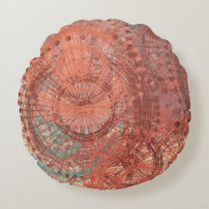 Crazy sketch random pattern. Chaos and variety. Mo Round Cushion