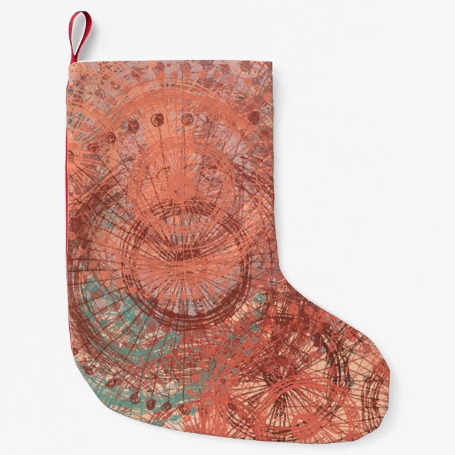 Crazy sketch random pattern. Chaos and variety. Mo Small Christmas Stocking (Front)