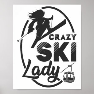 Crazy Ski Lady Poster
