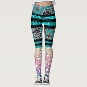 Crazy Skull And Star Leggings