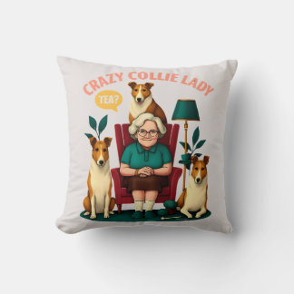 Crazy Smooth Collie Lady Cushion