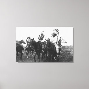 Crazy Snake Assembling His Warriors Canvas Print