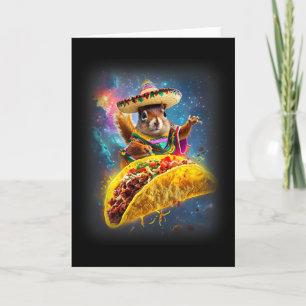 Crazy Space Taco Squirrel Cinco De Mayo Squirrel S Card