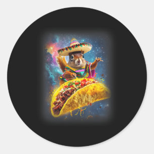 Crazy Space Taco Squirrel Cinco De Mayo Squirrel S Classic Round Sticker