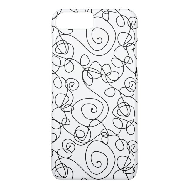 Crazy Spiral Lines black + your background & ideas Case-Mate iPhone Case (Back)