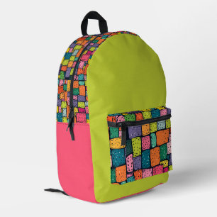 Crazy Squares 2 Tone  Printed Backpack