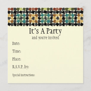 Crazy Squares Invitation