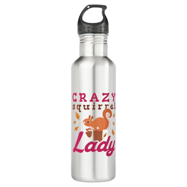 Crazy Squirrel Lady 710 Ml Water Bottle (Front)