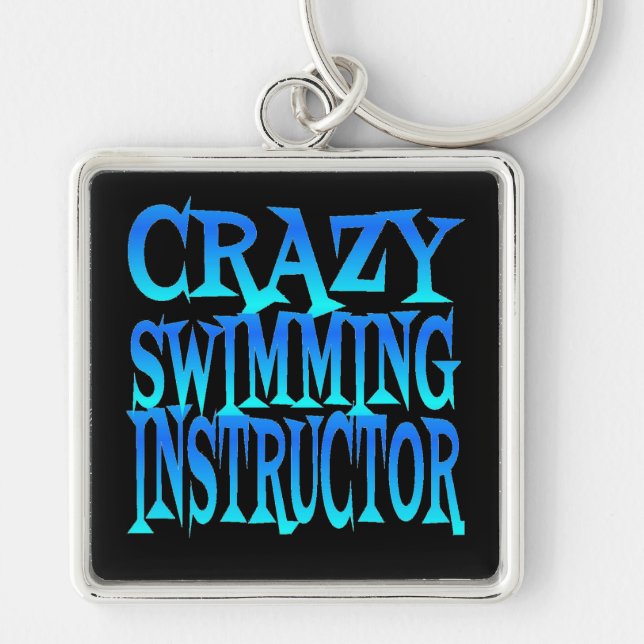 Crazy Swimming Instructor Key Ring (Front)