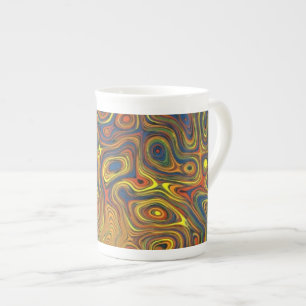 Crazy Swirls Bone China Mug, Abstract Design Mug