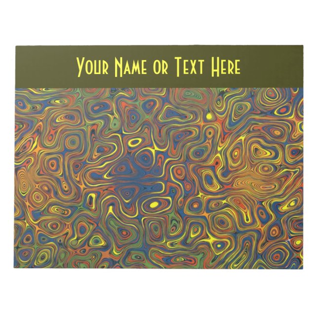 Crazy Swirls Customisable Jotter or Notepad (Front)