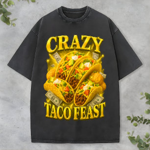 Crazy Taco Feast Tee Retro Funny Lover Bootleg dog