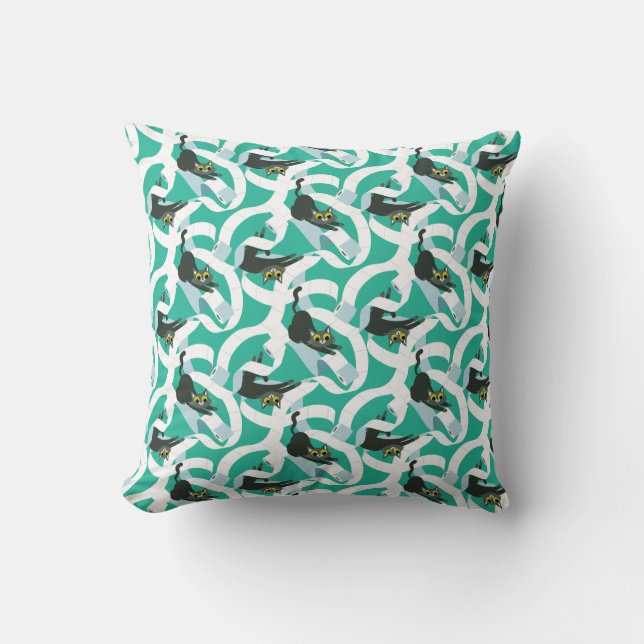 Crazy toilet paper cats cushion (Front)
