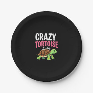 Crazy Tortoise Lady Tortoises Mom Women Turtle (1) Paper Plate