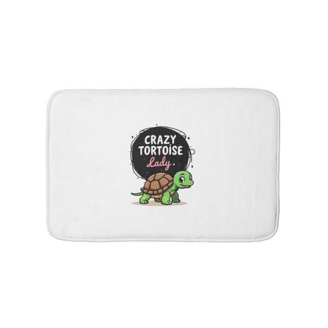 Crazy Tortoise Lady Tortoises Mom Women Turtle (2) Bath Mat (Front)