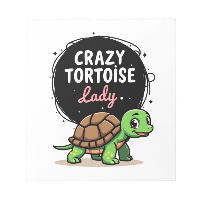 Crazy Tortoise Lady Tortoises Mom Women Turtle (2) Notepad (Front)