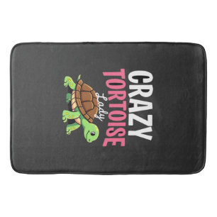 Crazy Tortoise Lady Tortoises Mum Women Turtle (1) Bath Mat