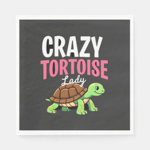 Crazy Tortoise Lady Tortoises Mum Women Turtle (1) Napkin