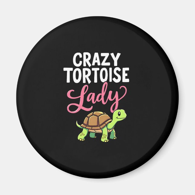 Crazy Tortoise Lady Tortoises Mum Women Turtle (3) Magnet (Front)