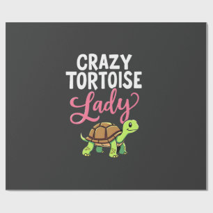Crazy Tortoise Lady Tortoises Mum Women Turtle (3) Wrapping Paper